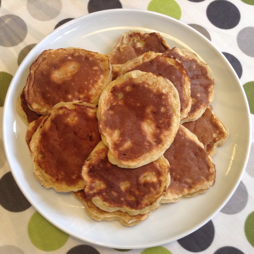 a stack of banana pancakes on a plate