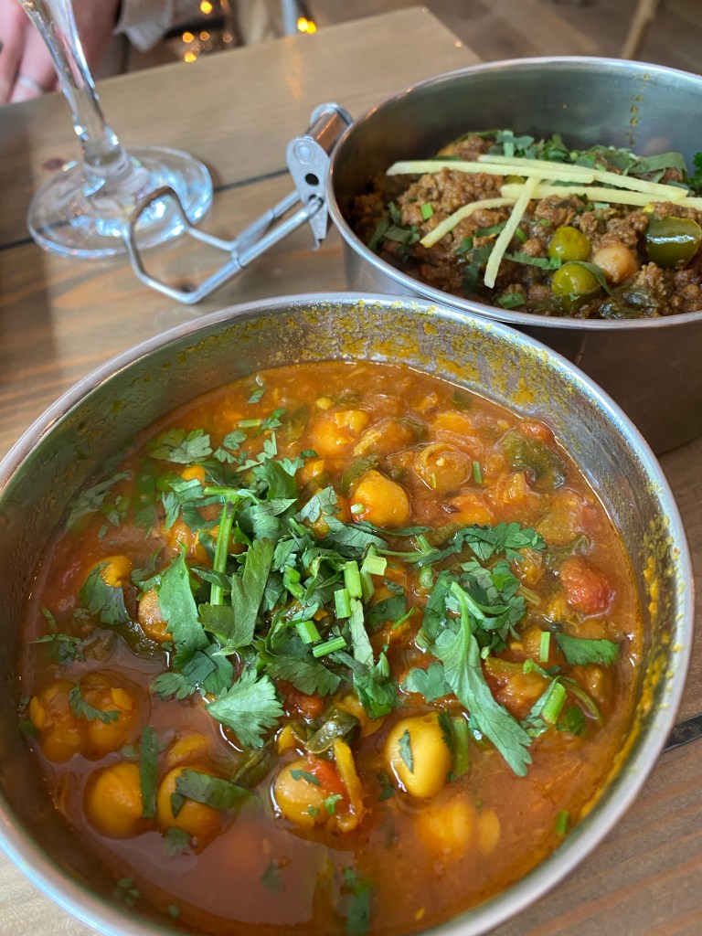 Tea steeped chickpeas and lamb keema